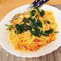 komugiko4's cooksnap of when they made 菜の花としらすのフレッシュトマトパスタ.