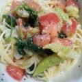 みゆママ18's cooksnap of when they made サラスパ☆ほうれん草とツナとトマト.