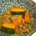 つぅ☆６１５１'s cooksnap of when they made 簡単！！レンジdeかぼちゃとひき肉の煮物.