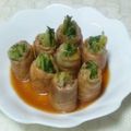 winter12's cooksnap of when they made 水菜とチーズを豚肉で巻き巻き♪.
