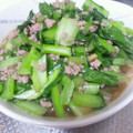 あっくんママyuki's cooksnap of when they made 塩そぼろと小松菜の生姜炒め.