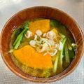 azbjbn's cooksnap of when they made ■かぼちゃと小松菜とネギのお味噌汁■.