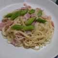 しおよけ's cooksnap of when they made アスパラとベーコンのクリームパスタ.