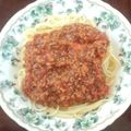 723kan's cooksnap of when they made シンプル 簡単 ミートソースパスタ♪.