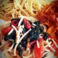 はなこ食堂's cooksnap of when they made トマトとほうれん草のスパゲティ.