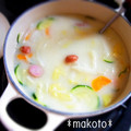 makoto♪'s cooksnap of when they made 豆乳と白菜で和風スープ～♪.