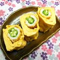 シャンプーハット's cooksnap of when they made オクラ竹輪の玉子焼き.