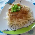 みね猫's cooksnap of when they made 夏☀なめ茸おろし極小粒納豆☀冷しうどん♪.