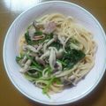 りぃこ0830's cooksnap of when they made ベーコンとほうれん草のクリームパスタ.