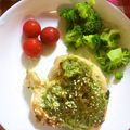ねこめΦΦ's cooksnap of when they made バジルソース　de　香草パン粉焼き.