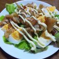Machalin's cooksnap of when they made パリパリッ☆鶏皮と卵のレタスサラダ☆.