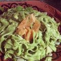senanico's cooksnap of when they made スモークサーモンとキノコのクリームパスタ.