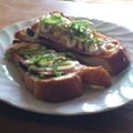 だらけた嫁's cooksnap of when they made わかめと鰹とベーコンの梅わさびトースト.