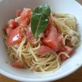 かごまろ's cooksnap of when they made 冷製ツナトマトパスタ.