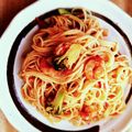 はる壱's cooksnap of when they made ブロッコリーと海老のピリッ!トマトパスタ.