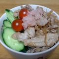 かえみい's cooksnap of when they made 新生姜と豚焼肉のカスタム丼がっつり味.