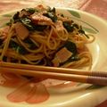 IWAUKO's cooksnap of when they made ベーコンとほうれん草のバター醤油パスタ.