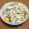 のえりぽ's cooksnap of when they made 炒り卵とササミフライのわさマヨサラダ.