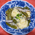 Jock's cooksnap of when they made 簡単♪きぬさやとあげの卵とじ☆.