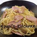 papikun's cooksnap of when they made カルボ風そぼろパスタ.