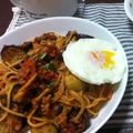 あいわきぽ's cooksnap of when they made 茄子としめじのミートスパ.