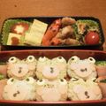 skymomonga's cooksnap of when they made 子供が喜ぶ弁当☆かえるトリオおにぎり.
