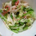 かぴーな's cooksnap of when they made ★ｷｬﾍﾞﾂ･ｶﾆｶﾏの胡麻酢和え★.
