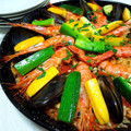マリンバ♪'s cooksnap of when they made 魚介のパエリア.