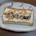 ponnko's cooksnap of when they made あんヨーグルト黒ごまきな粉で和トースト♬.