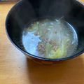 なっさん姫's cooksnap of when they made キャベツと豚挽肉のねぎごまスープ.