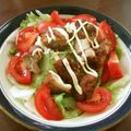 Ｐ子ママ's cooksnap of when they made から揚げが入った満腹サラダ*.
