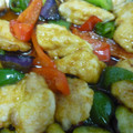 kossiii's cooksnap of when they made ♥鶏むね肉となすの揚げてからめる～♥.