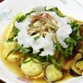☆PikKa☆'s cooksnap of when they made 揚げナスと揚げじゃがのめんつゆおろしタレ.