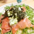 ガニコ's cooksnap of when they made サーモンとアボカドのわさび醤油冷製パスタ.