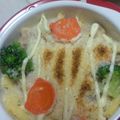 bokeyun's cooksnap of when they made 豆乳ホワイトソースで牛乳なしグラタン！.