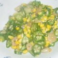 toshiebaba's cooksnap of when they made 美味！オクラ海老コーン☆ガーリックチーズ.