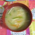 mmameco's cooksnap of when they made ピーマンのお味噌汁.
