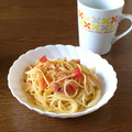だらけた嫁's cooksnap of when they made 炒めたトマトと新たまのパスタ.