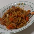 ピペ・メアリー's cooksnap of when they made 焼きそば麺の卵かけナポリタン！！.