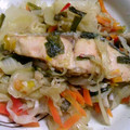 うさうさand4815's cooksnap of when they made ちゃんちゃん焼風？鮭と野菜のミソ蒸し焼き.