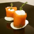 れな犬's cooksnap of when they made スモークサーモンの手鞠♫クリームチーズ.