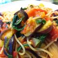 lucida's cooksnap of when they made トマトとナスとバジルの夏パスタ.