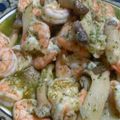 ブルービートル's cooksnap of when they made 海老とキノコのバジルペーストでアヒージョ.