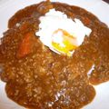 momoco's cooksnap of when they made なすと挽き肉のポーチドエッグトマトカレー.