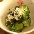 もこもこのびたん's cooksnap of when they made キューリとわかめとじゃこの酢の物.
