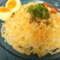 バコタさん's cooksnap of when they made 半熟卵のせ冷たいたぬきうどん.