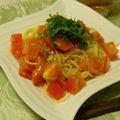matsukono's cooksnap of when they made 生ハムとトマトの冷製パスタ.