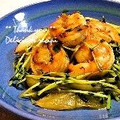 平井婦人's cooksnap of when they made プリッとシャキッと♬海老と豆苗の黒酢炒め.