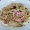 NYkun's cooksnap of when they made エリンギとベーコンの和風スパゲッティー.