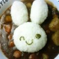 ゆいちん5's cooksnap of when they made うさぎちゃん♡簡単デコカレー.